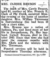 Benson, Mrs.Carrie